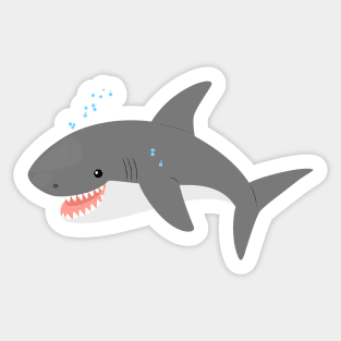 Great white shark happy cartoon illustration Sticker